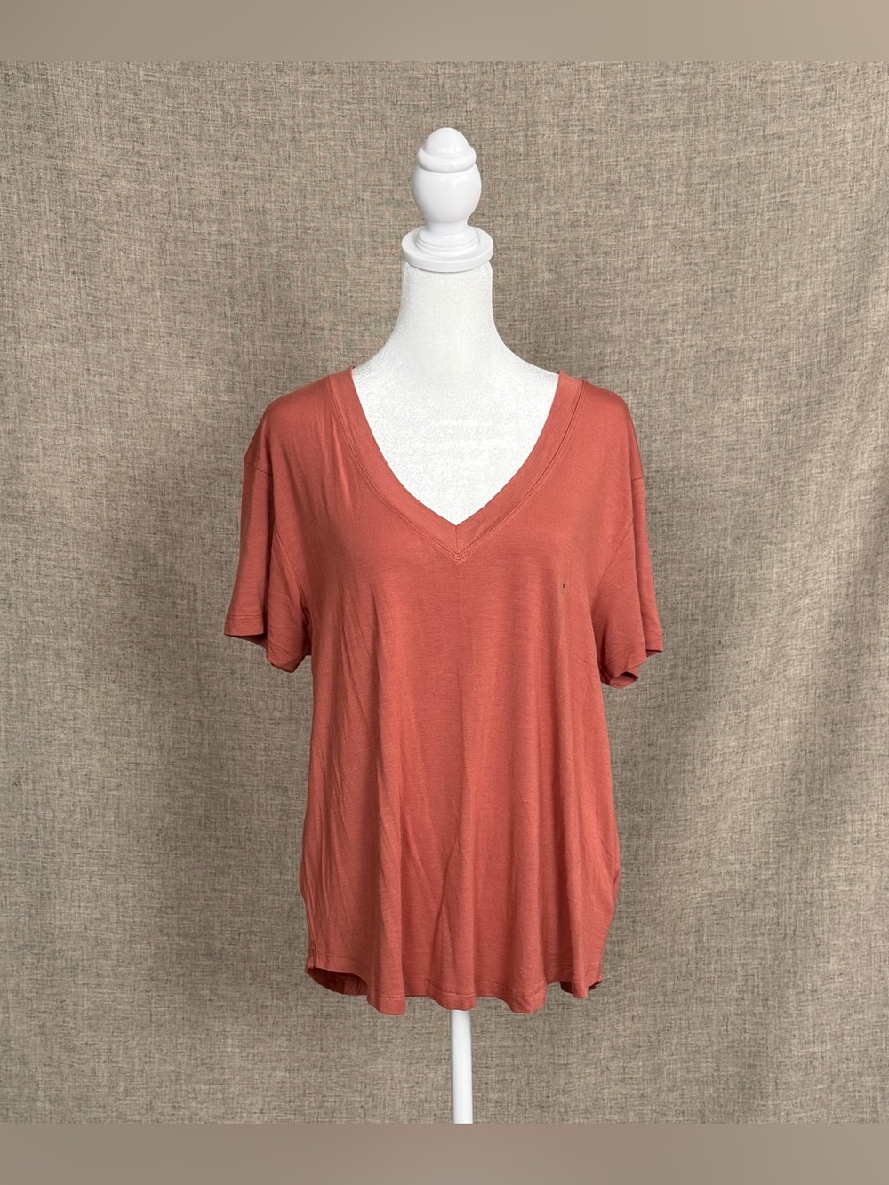 NWT American Eagle Outfitters V-Neck Soft & Sexy Short Sleeve Tee in Rust NWT